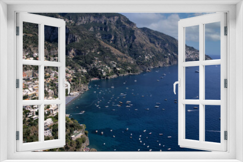 Fototapeta Naklejka Na Ścianę Okno 3D - View of the beautiful town of Positano, on the Amalfi coast. World Heritage Site in Italy, Europe. Unique paradise and one of the best known summer destinations in the world
