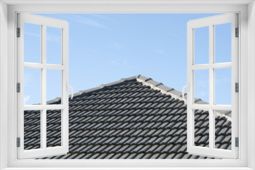 Fototapeta Naklejka Na Ścianę Okno 3D - Pitched roof with concrete tiles