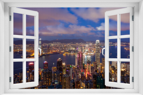 Fototapeta Naklejka Na Ścianę Okno 3D - Hong Kong Cityscape From The Peak