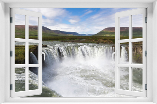Fototapeta Naklejka Na Ścianę Okno 3D - the famous godafoss waterfall in Iceland in summer