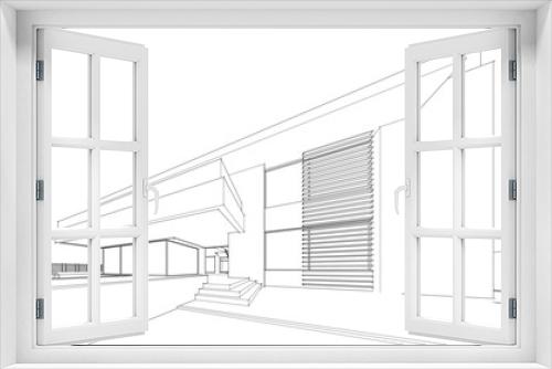 Fototapeta Naklejka Na Ścianę Okno 3D - sketch of a house