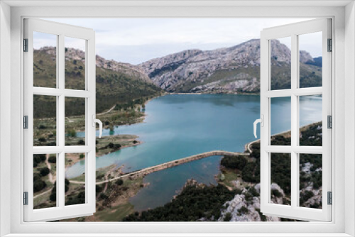 Fototapeta Naklejka Na Ścianę Okno 3D - Luftaufnahme von Cúber auf Mallorca Drohnenfoto