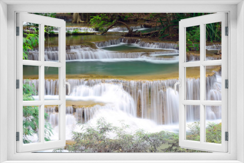 Fototapeta Naklejka Na Ścianę Okno 3D - Waterfall in tropical forest in Thailand