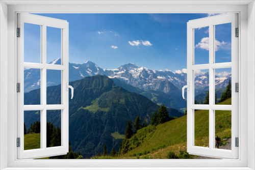 Fototapeta Naklejka Na Ścianę Okno 3D - Panoramic view of the Alps in Switzerland.