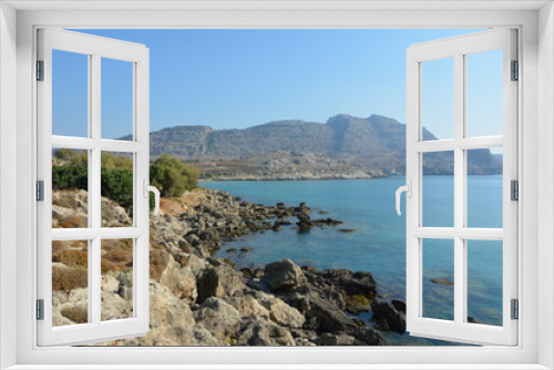 Fototapeta Naklejka Na Ścianę Okno 3D - #ocean # sea #view #landscape #coast #greece #rhodos #summer #sky #blue 