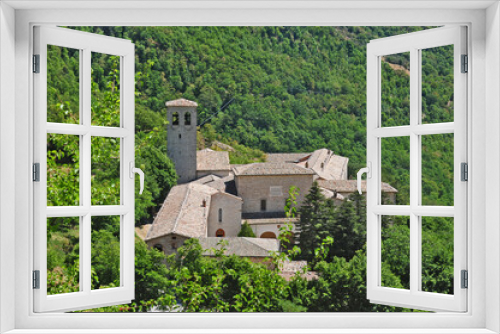 Fototapeta Naklejka Na Ścianę Okno 3D - Il Monastero di Fonte Avellana, Serra di Sant'Abbondio - Marche