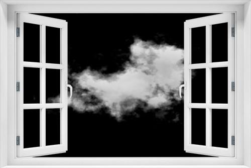 Fototapeta Naklejka Na Ścianę Okno 3D - Cloud isolated on black background. White cloudiness, mist or smog, smoke background.