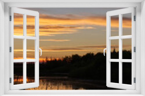 Fototapeta Naklejka Na Ścianę Okno 3D - Summer Sunset at Pylypow Wetlands