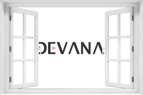 Letter DEVANA logo design. Linear creative minimal monogram logo. Graphic alphabet symbol for corporate identity. 