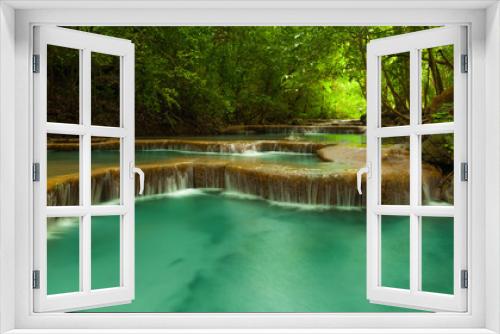 Fototapeta Naklejka Na Ścianę Okno 3D - Erawan waterfall.