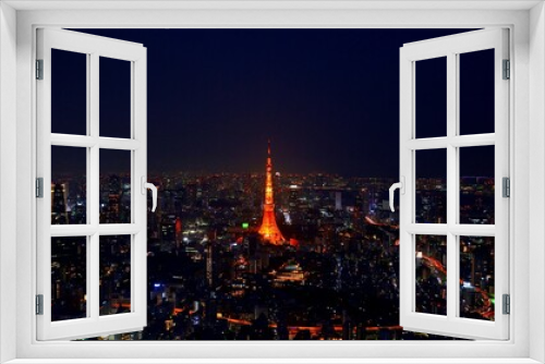 Fototapeta Naklejka Na Ścianę Okno 3D - 東京の夜景_02