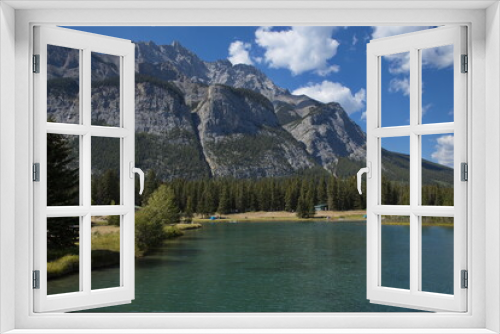 Fototapeta Naklejka Na Ścianę Okno 3D - View of Cascade Ponds in Banff National Park,Alberta,Canada,North America
