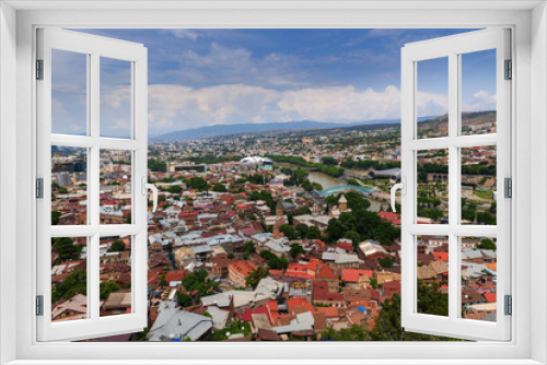 Fototapeta Naklejka Na Ścianę Okno 3D - Amazing view on Tbilisi from above