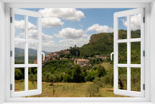 Fototapeta Naklejka Na Ścianę Okno 3D - Panoramic view of Pietravairano, a medieval village in the province of Caserta, Italy.