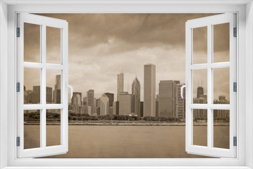 Fototapeta Naklejka Na Ścianę Okno 3D - Vintage Chicago