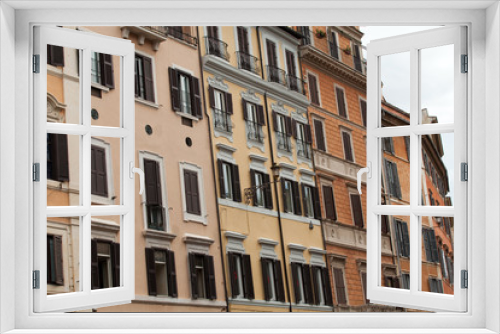 Fototapeta Naklejka Na Ścianę Okno 3D - Old roman houses by Spanish steps in Rome