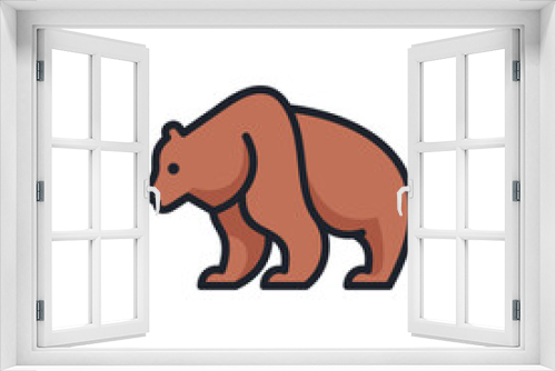 Fototapeta Naklejka Na Ścianę Okno 3D - Bear Cute Cartoon Logo Design