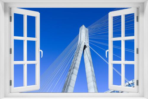 Fototapeta Naklejka Na Ścianę Okno 3D - cable bridge