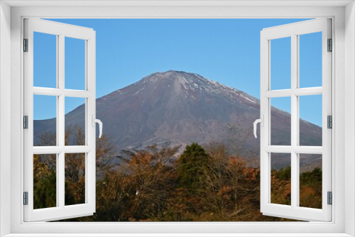 Japan tourist attraction. Fuji in late autumn.