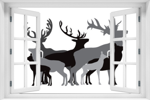 Fototapeta Naklejka Na Ścianę Okno 3D - Collection of deers.