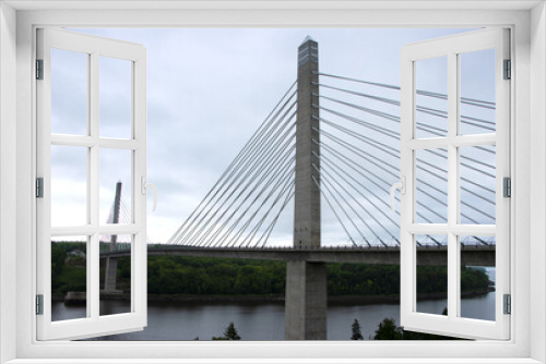 Fototapeta Naklejka Na Ścianę Okno 3D - Penobscot Narrows Bridge, Verona island, Maine.