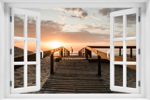 Fototapeta Naklejka Na Ścianę Okno 3D - Sunset at Aveiro Beach, Portugal