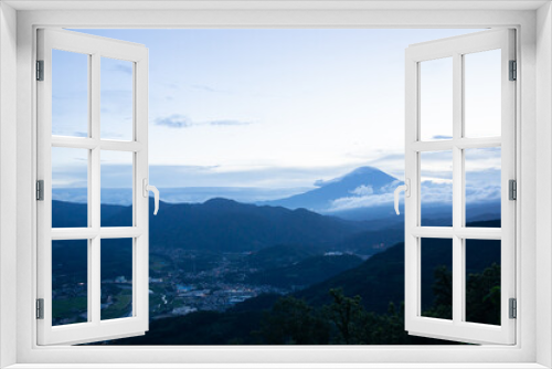 Fototapeta Naklejka Na Ścianę Okno 3D - Mt.Fuji and night view