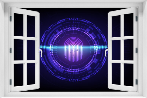 Fingerprint identification technology background. Security access system with fingerprint scanner. .