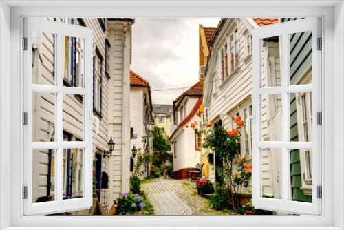 Fototapeta Naklejka Na Ścianę Okno 3D - Bergen landmarks, Norway, HDR Image