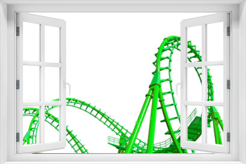 Fototapeta Naklejka Na Ścianę Okno 3D - Roller coaster  isolated on white background.