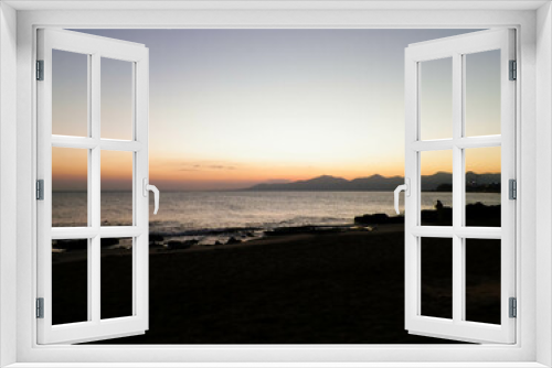Fototapeta Naklejka Na Ścianę Okno 3D - Beautiful sunset on beach in Puerto del Carmen, Lanzarote, Canary Islands.