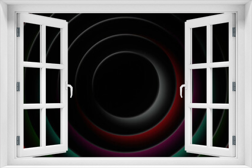 Fototapeta Naklejka Na Ścianę Okno 3D - Abstract pulsating rings motion graphic background. Motion. Colorful circular silhouettes, abstract high tech background.