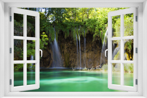 Fototapeta Naklejka Na Ścianę Okno 3D - Plitvice lakes waterfall, Croatia