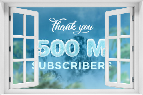 500 Million  subscribers celebration greeting banner with frozen Design