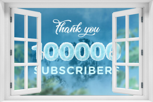 100000 subscribers celebration greeting banner with frozen Design