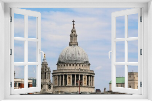 Fototapeta Naklejka Na Ścianę Okno 3D - London in the UK in June 2022. A view of St Pauls Cathedral