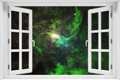 Green galaxy deep space background