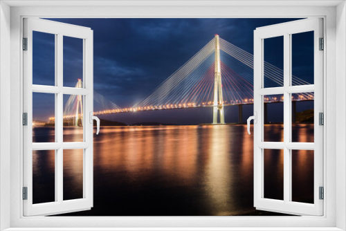 Fototapeta Naklejka Na Ścianę Okno 3D - Evening bridge