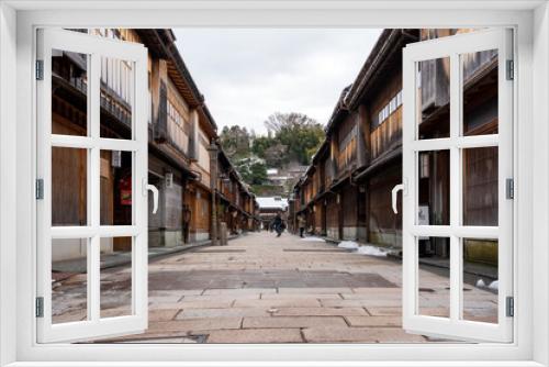 Fototapeta Naklejka Na Ścianę Okno 3D - 冬の金沢観光で人気のひがし茶屋街