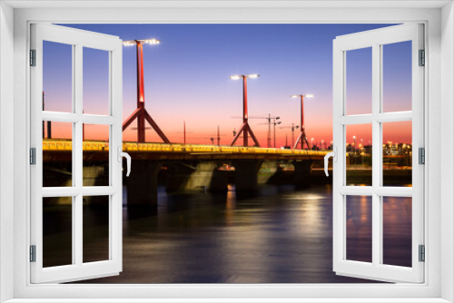 Fototapeta Naklejka Na Ścianę Okno 3D - highway bridge at sunset