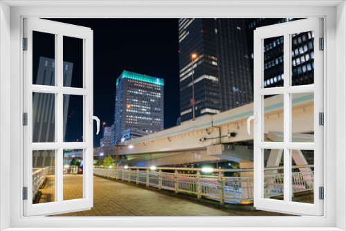 Fototapeta Naklejka Na Ścianę Okno 3D - 神奈川県横浜市 新高島のビル群と首都高速