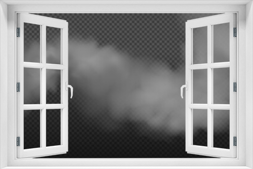Fototapeta Naklejka Na Ścianę Okno 3D - White vector cloudiness ,fog or smoke on dark checkered background.Cloudy sky or smog over the city.Vector illustration.