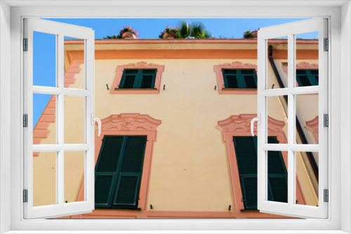 Fototapeta Naklejka Na Ścianę Okno 3D - Colorful italian house in Liguria, Italy, Europe