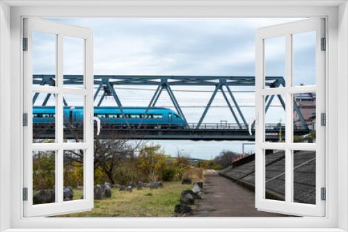 Fototapeta Naklejka Na Ścianę Okno 3D - 相模川に架る鉄道橋の風景