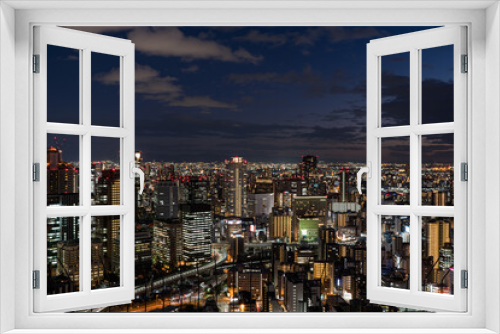 Fototapeta Naklejka Na Ścianę Okno 3D - 大阪の100万ドルの夜景