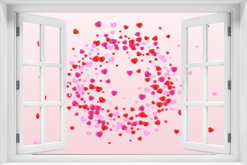 Violet Confetti Background Pink Vector. Card Frame Heart. Red Love Backdrop. Tender Heart Day Illustration. Fond Cute Texture.