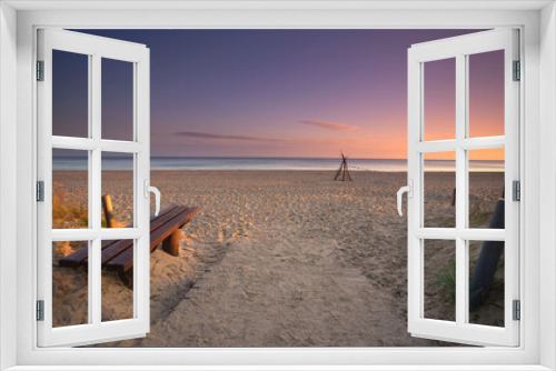 Fototapeta Naklejka Na Ścianę Okno 3D - Bank am Meer