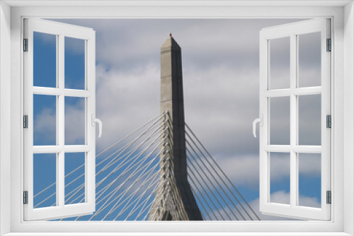 Fototapeta Naklejka Na Ścianę Okno 3D - Cable And Support Detail Suspension Bridge Boston Massachusetts