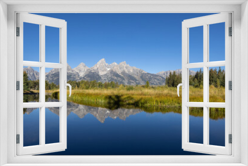 Fototapeta Naklejka Na Ścianę Okno 3D - Scenic Autumn Reflection Landscape in Grand Teton National Park Wyoming