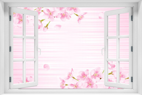 Fototapeta Naklejka Na Ścianę Okno 3D - 桜の水彩風イラスト　背景素材